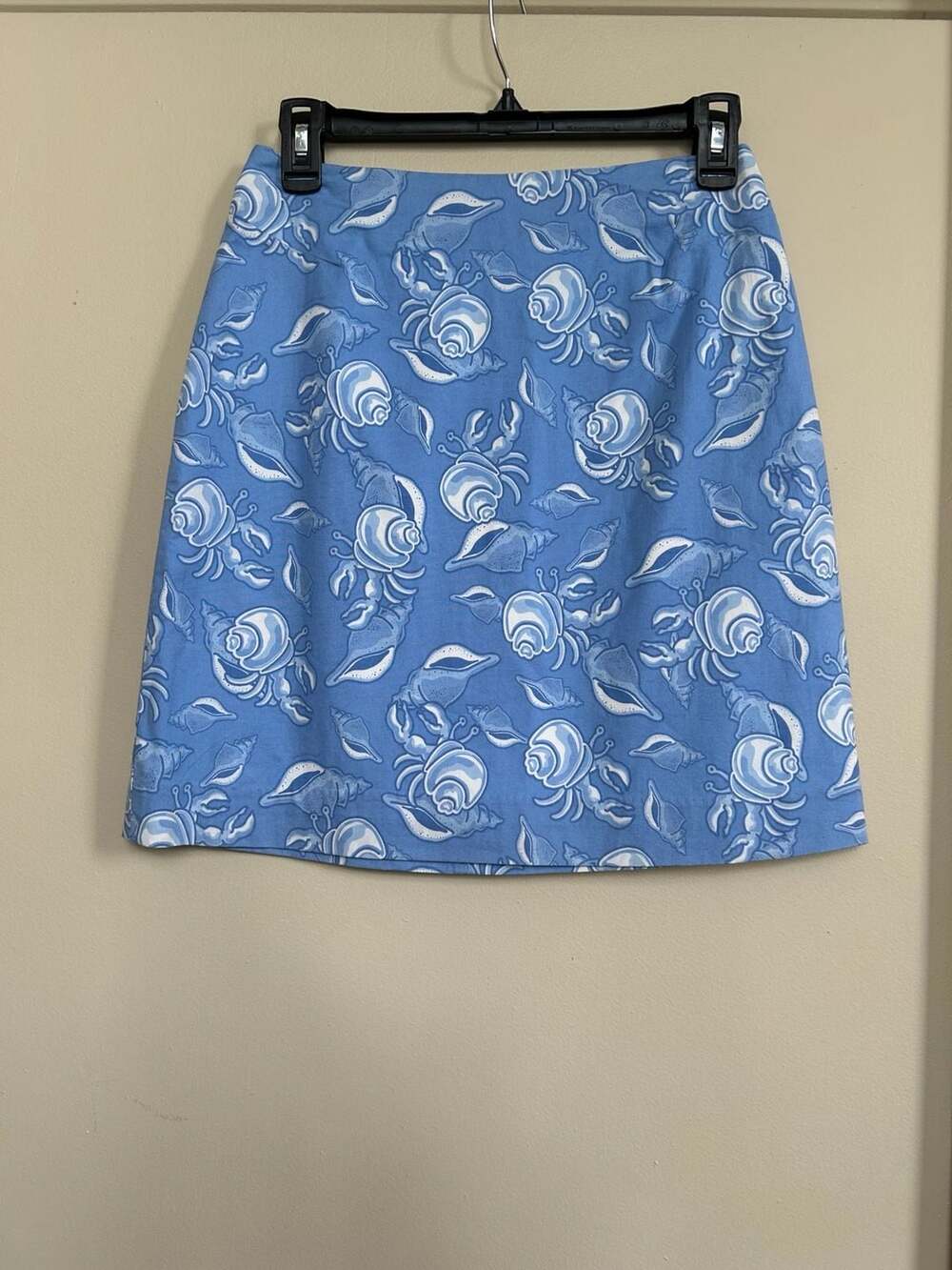 Vineyard Vines Blue Hermit Crab and Seashell Cotton Skirt
